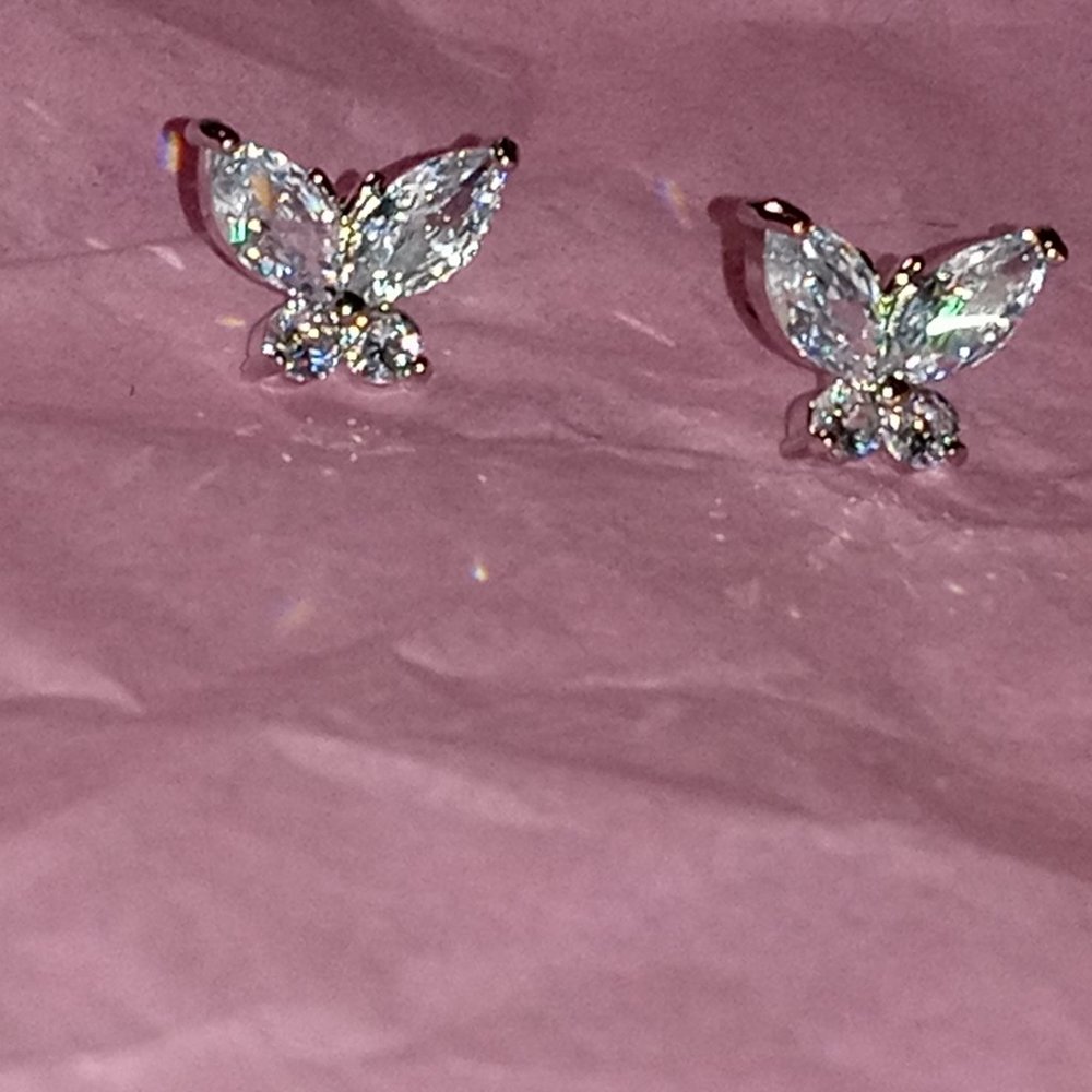 Diamond Butterfly earring set
